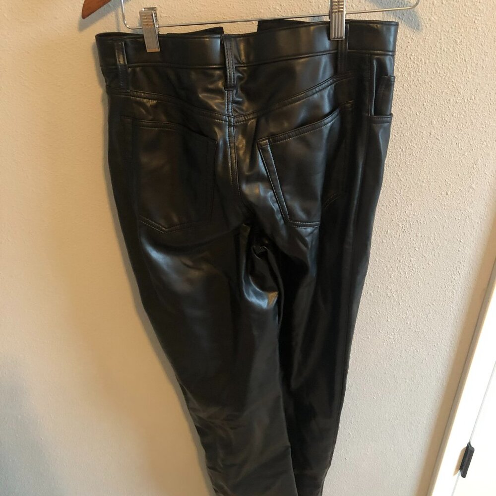 Abercrombie The 90s Straight Ultra High Rise Leather Pants - Picture 2 of 4